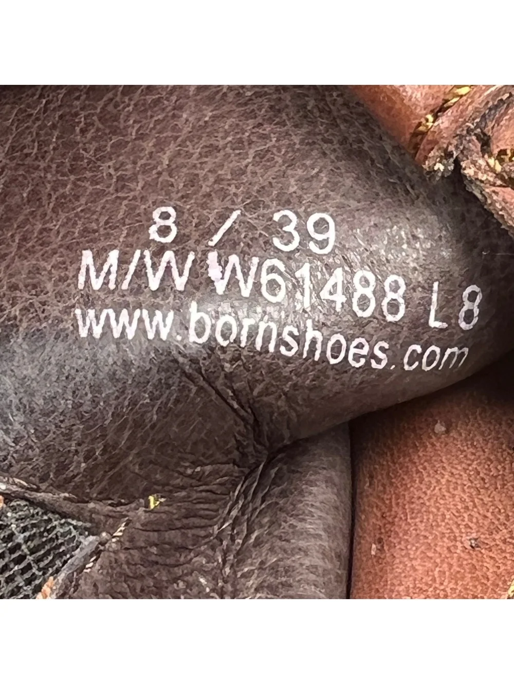Born Brown Leather Slide Sandals with Low Heel Women’s Size 8